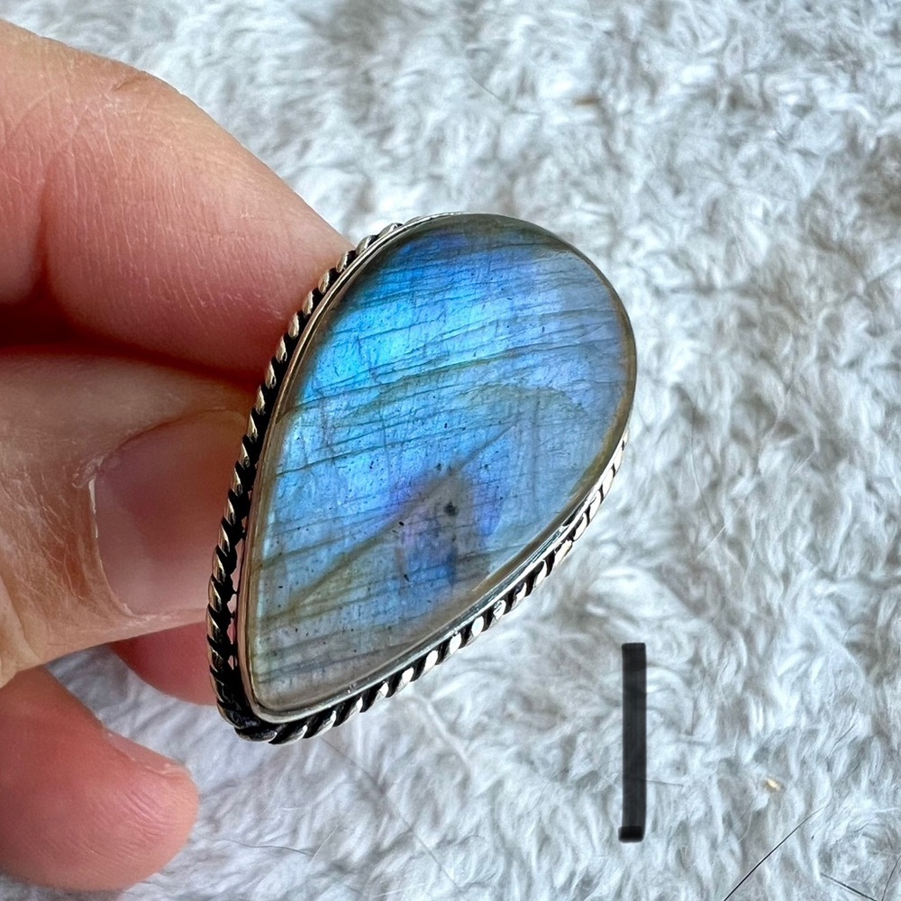 925 YOU CHOOSE! Flash Labradorite Rings! 7 - Picture 3 of 4